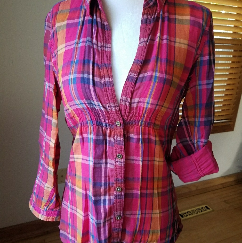 A&F womens plaid shirt